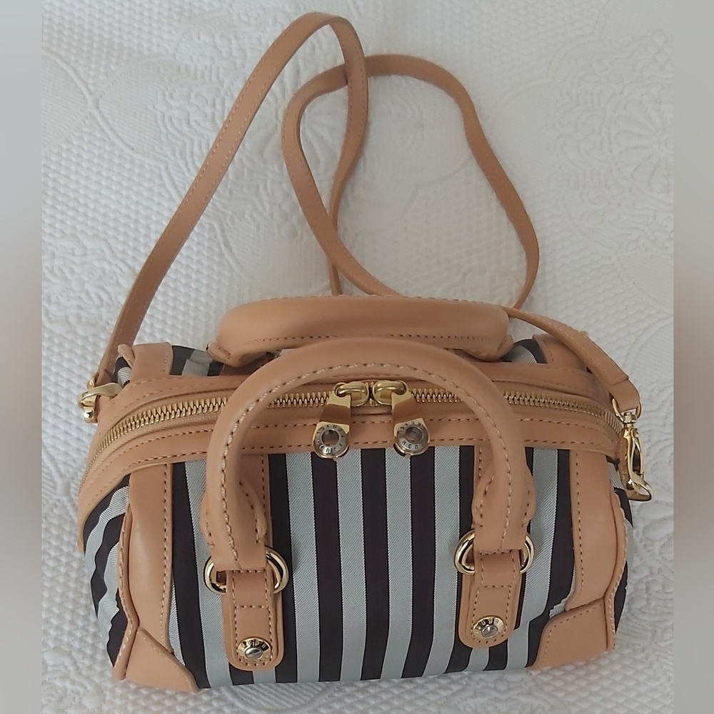 Henri Bendel "NWT" Barrel Mini Striped Bag